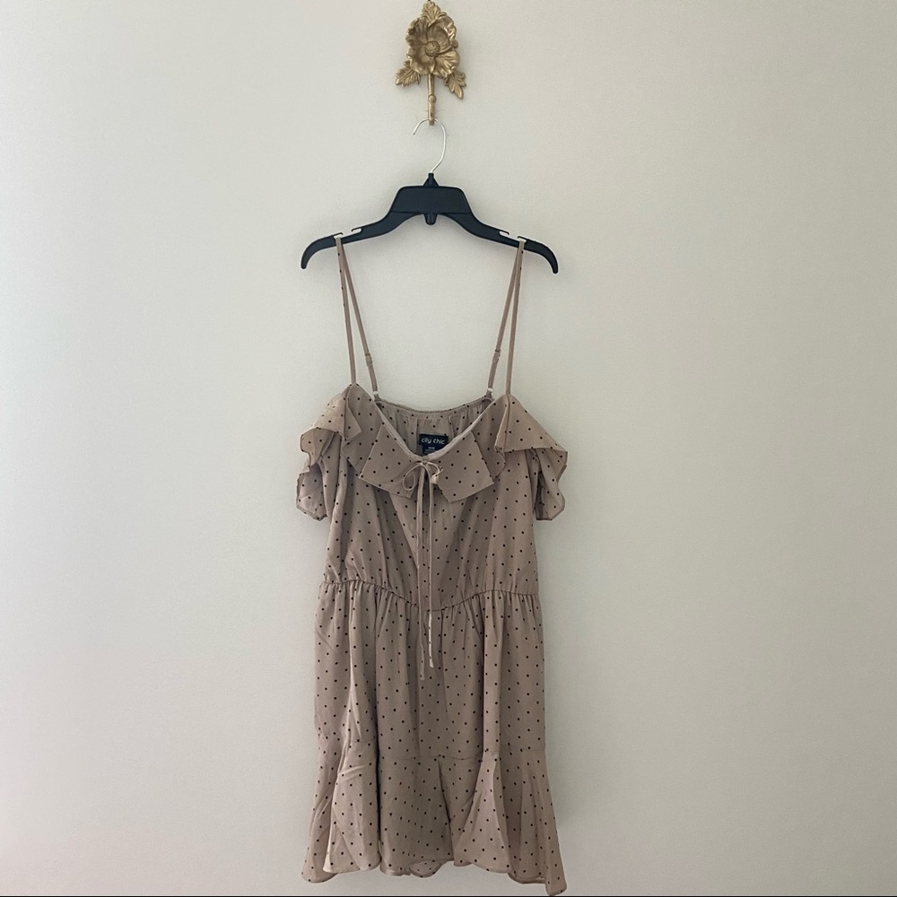City Chic Ruffle Daze Polka Dot Playsuit